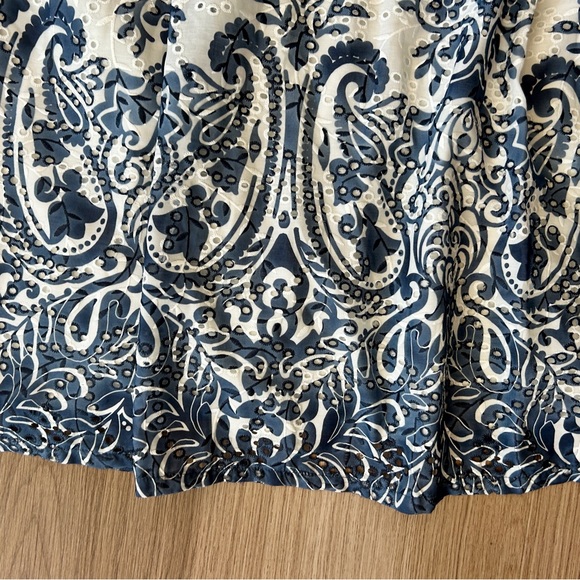 Ted Baker Print Eyelet Puff Sleeve Midi Dress Vintage Inspired Print Navy XL - Picture 3 of 12